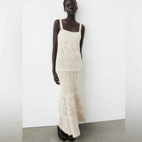 Zara limited edition sequin crochet knit maxi dress - Picture 8 of 12